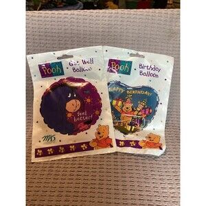 Pooh Large Self Sealing Helium Balloons Happy Birthday & Get Well Eyeore Made US